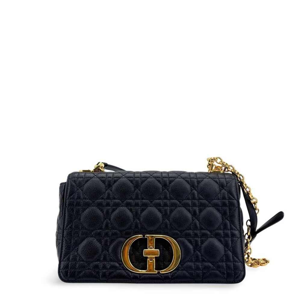 Dior Small Caro Bag Black Gold Hardware